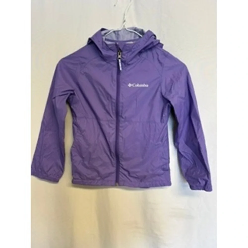 Columbia Kids Purple Switchback II Hooded Rain Jacket Size XS 6/6X